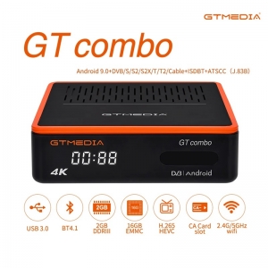GTMEDIA GT Combo 4K Android 9.0 DVB S/S2 C/T/T2 2.4G/5G WIFI BT4.1