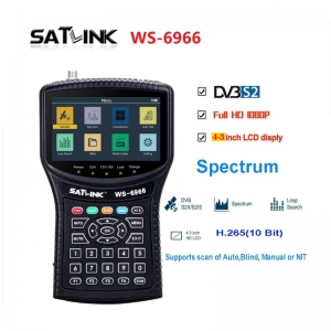 Satlink WS 6966 Satellite Finder Meter PWR CBER MER MPEG4 DVB-S2 Meter Satlink WS6966 HD HD Satellite Singnal Finder Spectrum